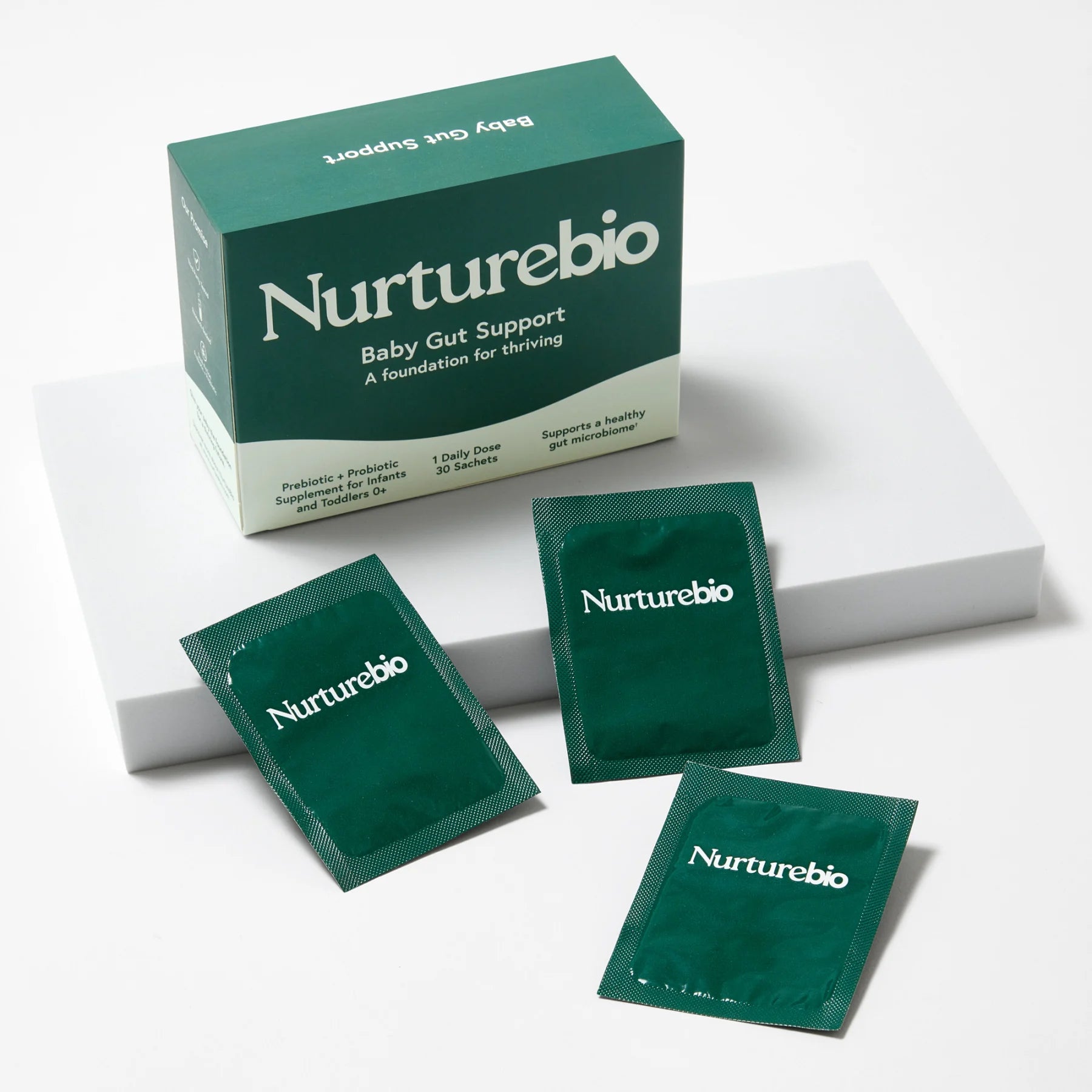 NurtureBio Synbiotic Supplement box with individual daily sachets